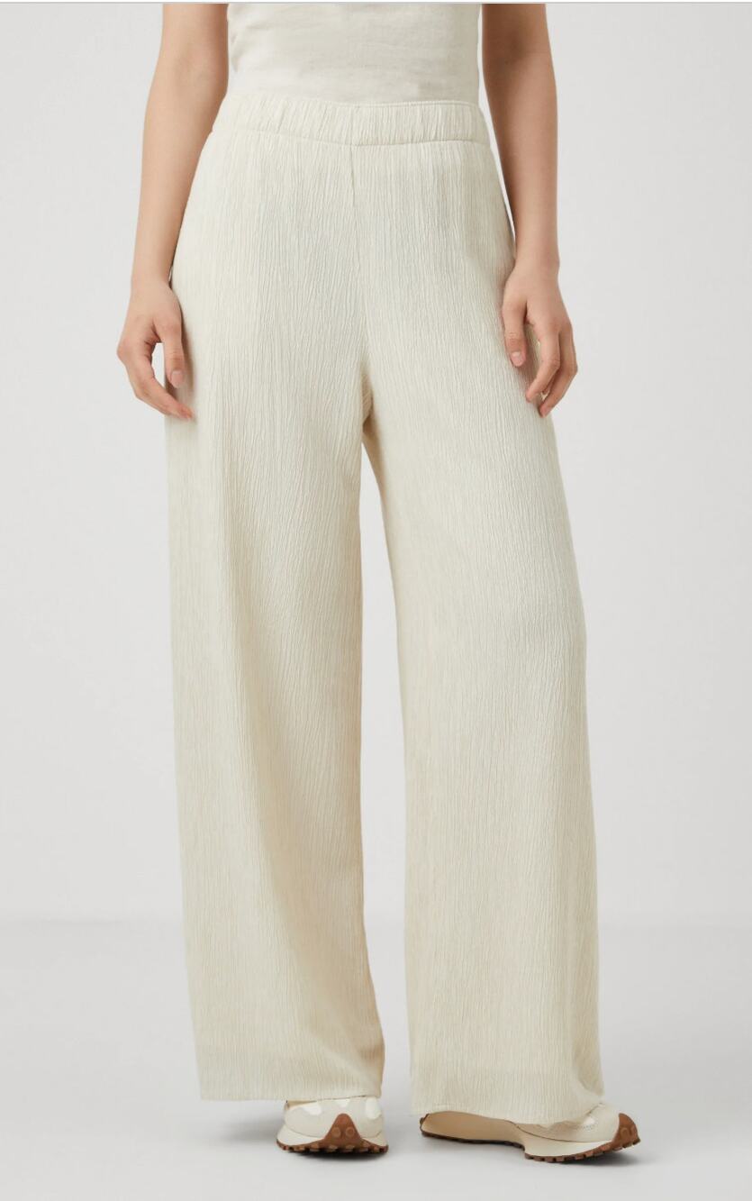 Abercrombie and Fitch Linear Crinkle Pull On Trousers Birch XL Preppy Minimalist